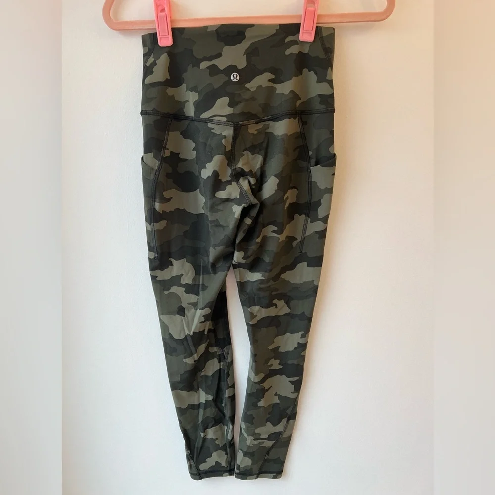 Lululemon Align 25" Leggings w/ Pockets in Heritage Camo Olive Size 6 - Picture 3 of 7
